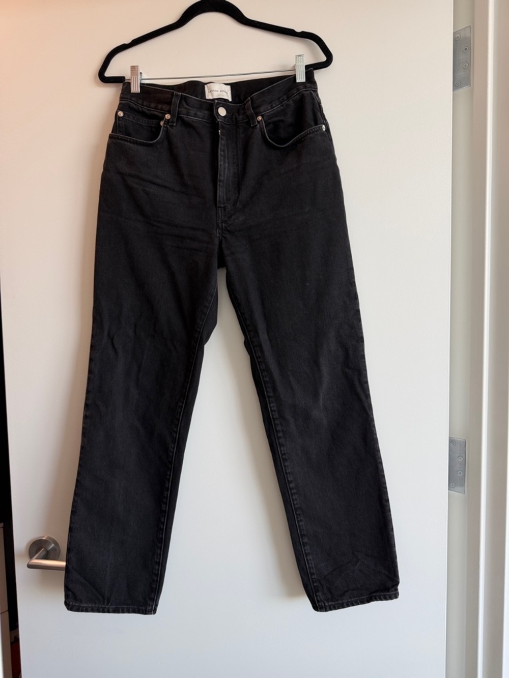Loulou Studio Women’s Black Straight-Leg Jeans
